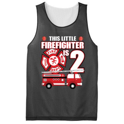 Kids 2 Year Old Firefighter Birthday Party Fire Truck 2nd Gift Mesh Reversible Basketball Jersey Tank