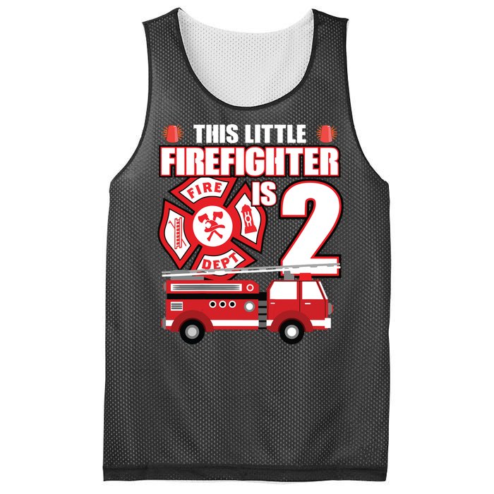 Kids 2 Year Old Firefighter Birthday Party Fire Truck 2nd Gift Mesh Reversible Basketball Jersey Tank