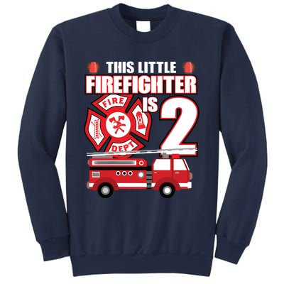 Kids 2 Year Old Firefighter Birthday Party Fire Truck 2nd Gift Sweatshirt