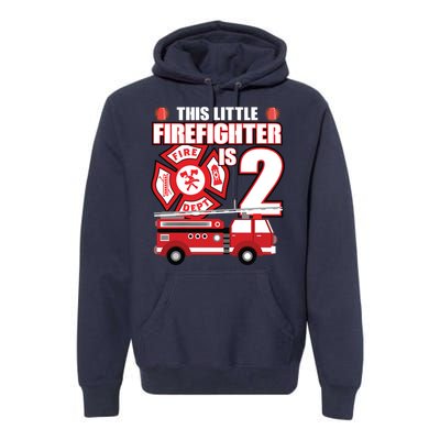 Kids 2 Year Old Firefighter Birthday Party Fire Truck 2nd Gift Premium Hoodie