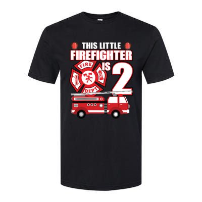 Kids 2 Year Old Firefighter Birthday Party Fire Truck 2nd Gift Softstyle CVC T-Shirt