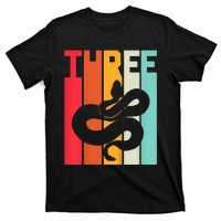 Kids 3rd Birthday Vintage Snake Lover Pet Reptile 3 Years Old T-Shirt