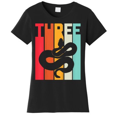 Kids 3rd Birthday Vintage Snake Lover Pet Reptile 3 Years Old Women's T-Shirt