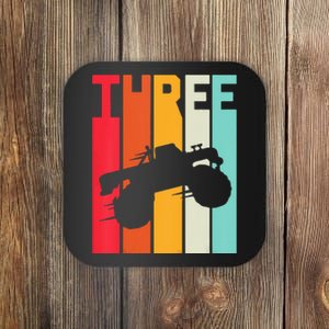 Kids 3rd Birthday Retro Monster Truck 3 Years Girl Kids Coaster