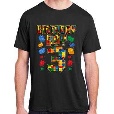 Kids 3rd Birthday Master Builder 3 Years Old Block Building Adult ChromaSoft Performance T-Shirt