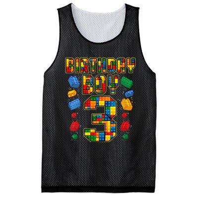 Kids 3rd Birthday Master Builder 3 Years Old Block Building Mesh Reversible Basketball Jersey Tank