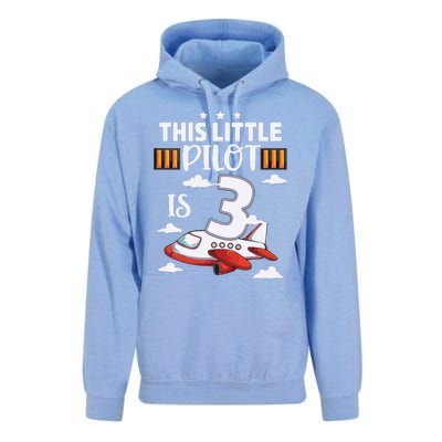 Kids 3 Year Old Boy Girl Airplane Pilot 3rd Birthday Aircraft Unisex Surf Hoodie