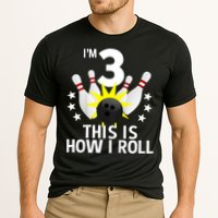 Kids 3 Year Old Bowling Birthday Party How I Roll 3rd Cooling Performance Crew T-Shirt