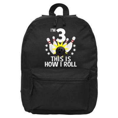 Kids 3 Year Old Bowling Birthday Party How I Roll 3rd 16 in Basic Backpack