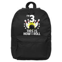 Kids 3 Year Old Bowling Birthday Party How I Roll 3rd 16 in Basic Backpack