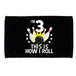 Kids 3 Year Old Bowling Birthday Party How I Roll 3rd Microfiber Hand Towel