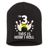 Kids 3 Year Old Bowling Birthday Party How I Roll 3rd Short Acrylic Beanie