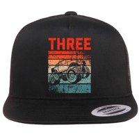 Kids 3 Year Old 3rd Birthday Monster Truck Flat Bill Trucker Hat