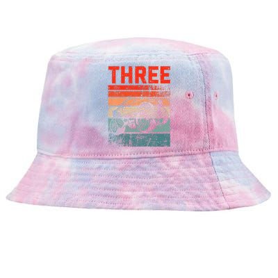 Kids 3 Year Old 3rd Birthday Monster Truck Tie-Dyed Bucket Hat