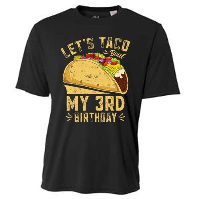 Kids 3 Year Old Funny Lets Taco Bout My 3rd Birthday Cooling Performance Crew T-Shirt