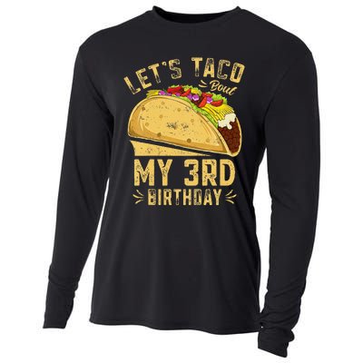 Kids 3 Year Old Funny Lets Taco Bout My 3rd Birthday Cooling Performance Long Sleeve Crew