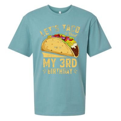 Kids 3 Year Old Funny Lets Taco Bout My 3rd Birthday Sueded Cloud Jersey T-Shirt