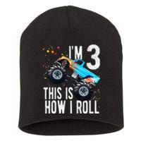 Kids 3 Year Old 3rd Birthday Boy Monster Truck Car Short Acrylic Beanie