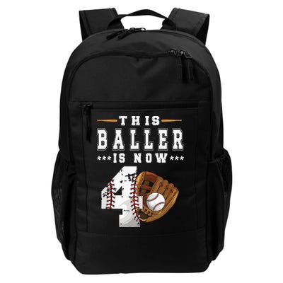 Kids 4th Birthday Baseball Boy Four Year Old Baseball Player Backpack