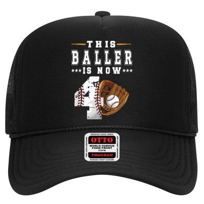 Kids 4th Birthday Baseball Boy Four Year Old Baseball Player Hat