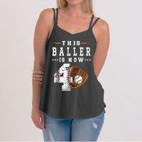 Kids 4th Birthday Baseball Boy Four Year Old Baseball Player Women's Strappy Tank