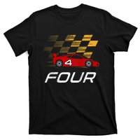 Kids 4th Birthday Race Car I Funny Four Years Old Boys T-Shirt