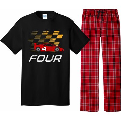 Kids 4th Birthday Race Car I Funny Four Years Old Boys Pajama Set