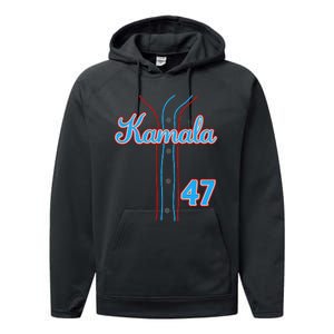 Kamala 47 Baseball Jersey Team Madam President Halloween Gift Performance Fleece Hoodie