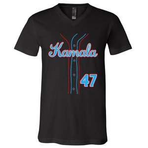 Kamala 47 Baseball Jersey Team Madam President Halloween Gift V-Neck T-Shirt