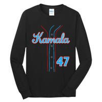 Kamala 47 Baseball Jersey Team Madam President Halloween Gift Tall Long Sleeve T-Shirt