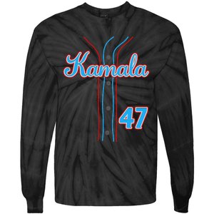 Kamala 47 Baseball Jersey Team Madam President Halloween Gift Tie-Dye Long Sleeve Shirt