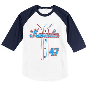 Kamala 47 Baseball Jersey Team Madam President Halloween Gift Baseball Sleeve Shirt