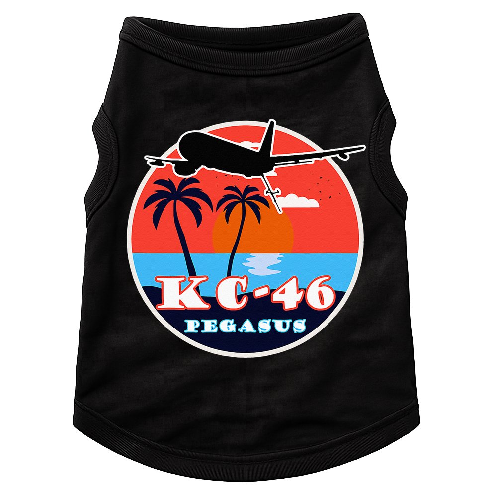KC 46 Pegasus Vintage Tropical Sunset Air Refueling Doggie Tank