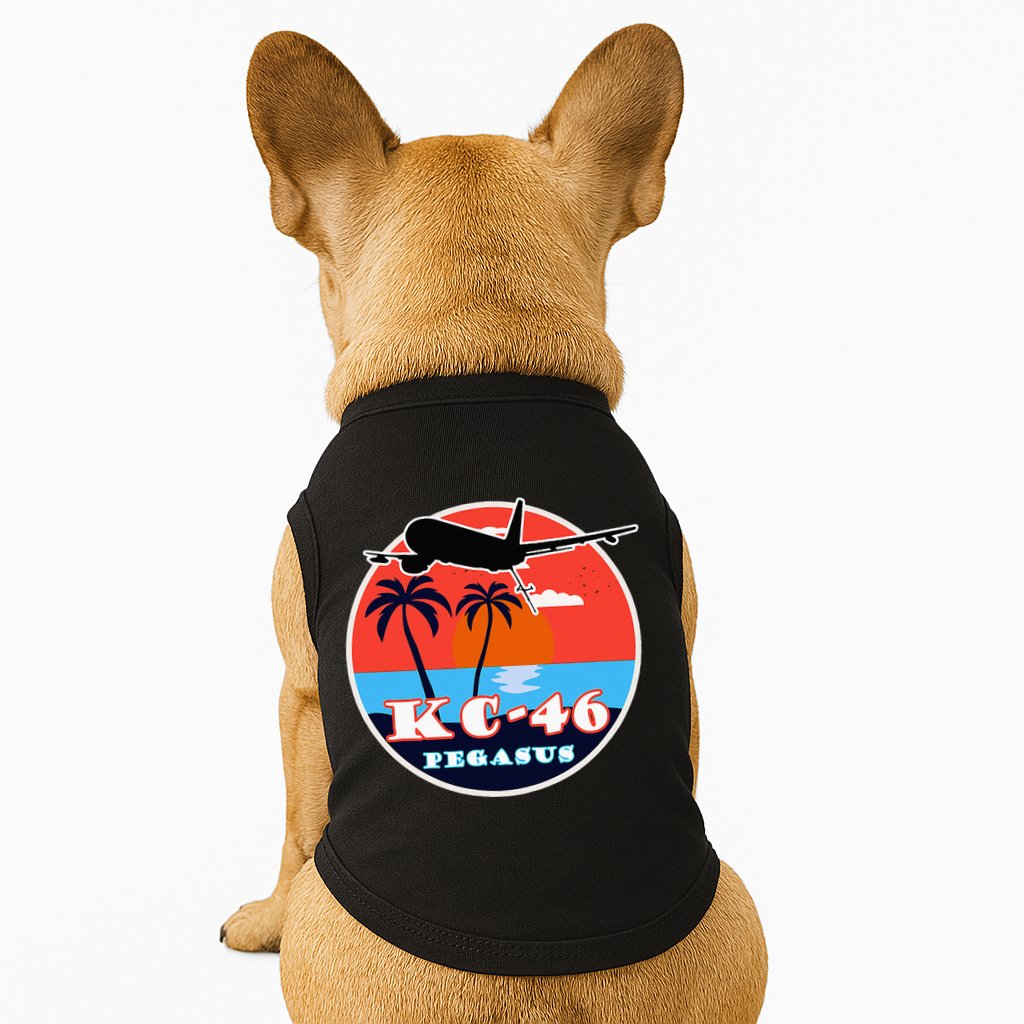 KC 46 Pegasus Vintage Tropical Sunset Air Refueling Doggie Tank