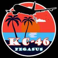 KC 46 Pegasus Vintage Tropical Sunset Air Refueling Doggie Tank