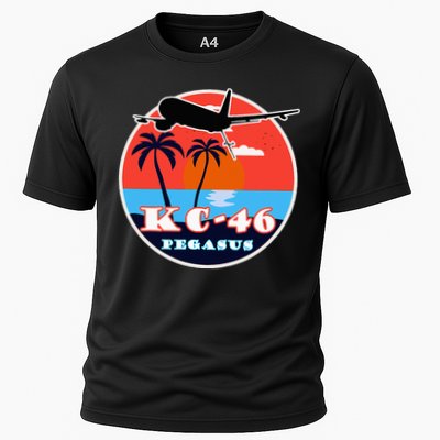 KC 46 Pegasus Vintage Tropical Sunset Air Refueling Cooling Performance Crew T-Shirt