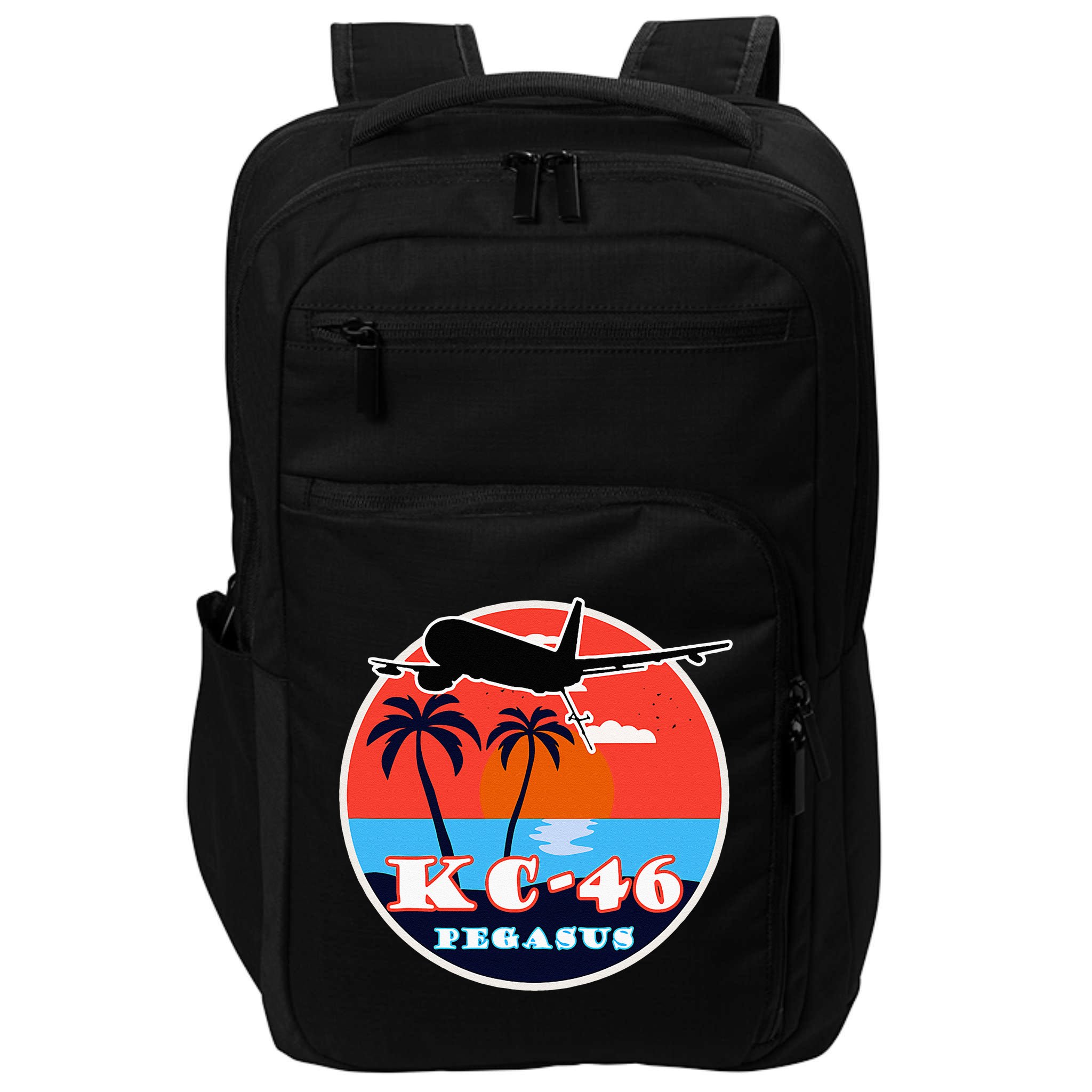 KC 46 Pegasus Vintage Tropical Sunset Air Refueling Impact Tech Backpack