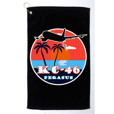 KC 46 Pegasus Vintage Tropical Sunset Air Refueling Golf Towel