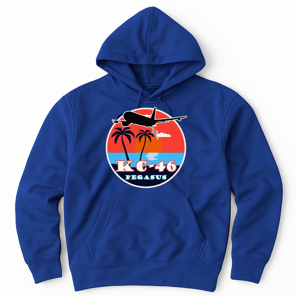 KC 46 Pegasus Vintage Tropical Sunset Air Refueling Hoodie