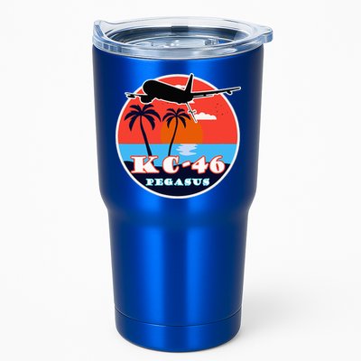 KC 46 Pegasus Vintage Tropical Sunset Air Refueling Tumbler
