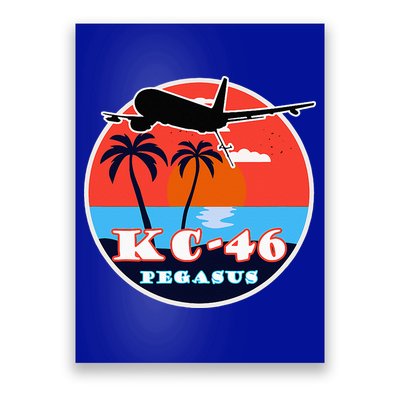 KC 46 Pegasus Vintage Tropical Sunset Air Refueling Poster