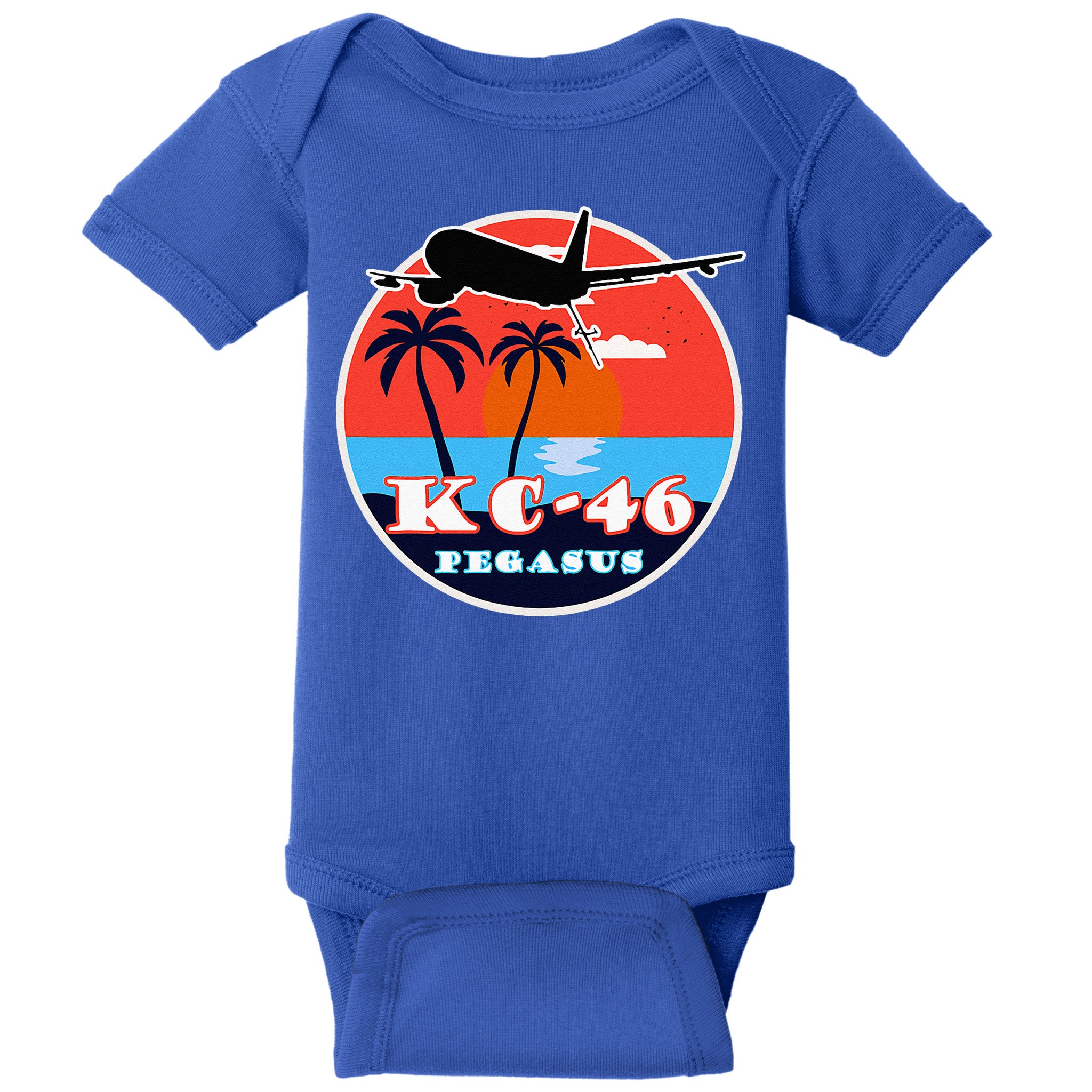 KC 46 Pegasus Vintage Tropical Sunset Air Refueling Baby Bodysuit