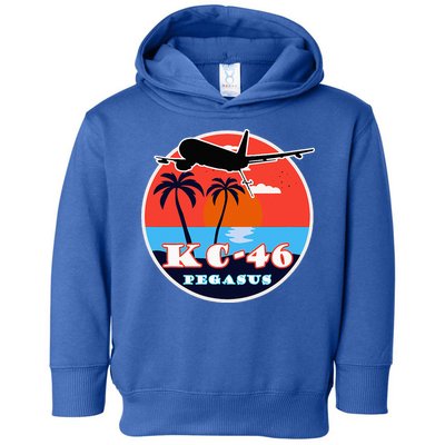 KC 46 Pegasus Vintage Tropical Sunset Air Refueling Toddler Hoodie