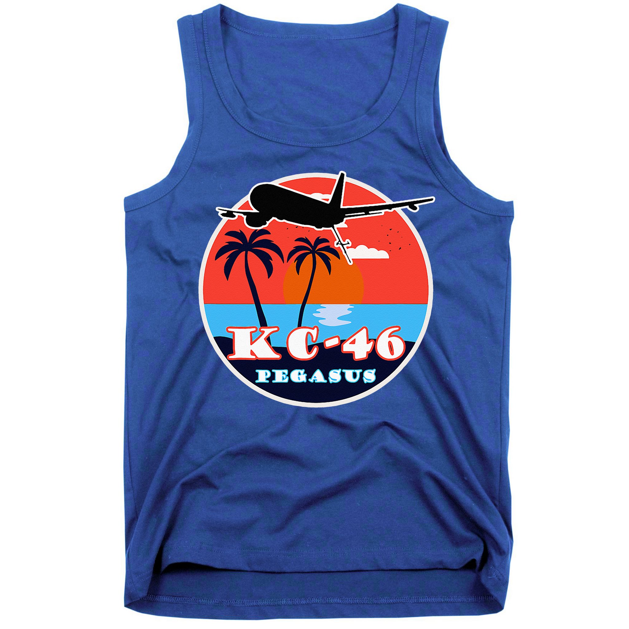 KC 46 Pegasus Vintage Tropical Sunset Air Refueling Tank Top