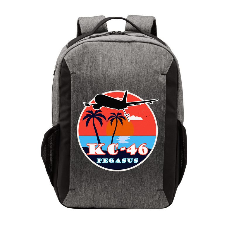 KC 46 Pegasus Vintage Tropical Sunset Air Refueling Vector Backpack