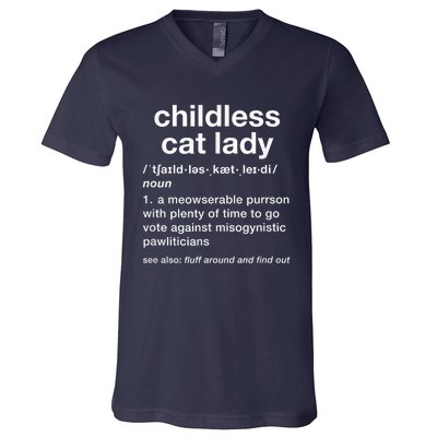 Kam47a 4 Usa Childless Cat Lady Funny Dictionary For 2024 President Kamalaharris V-Neck T-Shirt