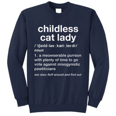 Kam47a 4 Usa Childless Cat Lady Funny Dictionary For 2024 President Kamalaharris Tall Sweatshirt