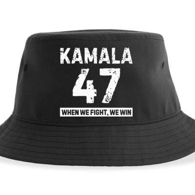 Kamala 47 Vote Blue When We Fight We Win Premium Sustainable Bucket Hat