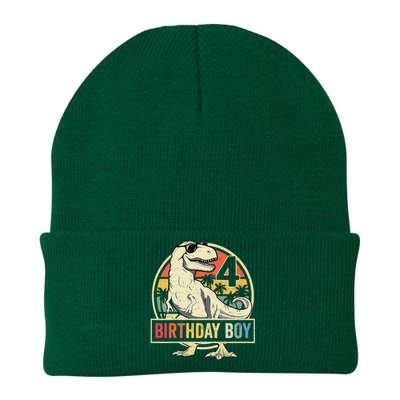 Kids 4 Year Old 4th Birthday Boy T Rex Dinosaur Knit Cap Winter Beanie