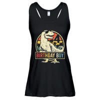 Kids 4 Year Old 4th Birthday Boy T Rex Dinosaur Ladies Essential Flowy Tank